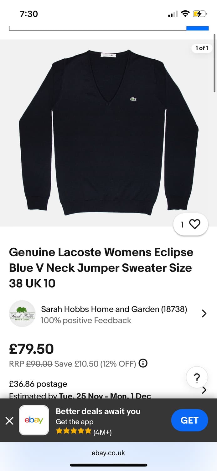 [택O새제품] 라코스테 FW 울100% 테니스 스웨터 - V넥 니트 네이 상품이미지3