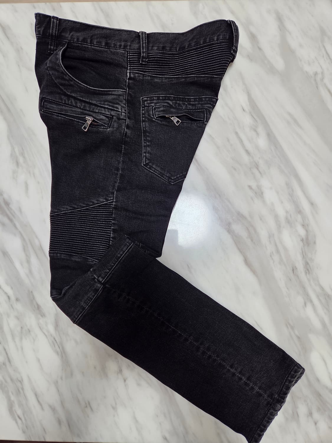 발망 블랙 바이커 데님팬츠 상품이미지3