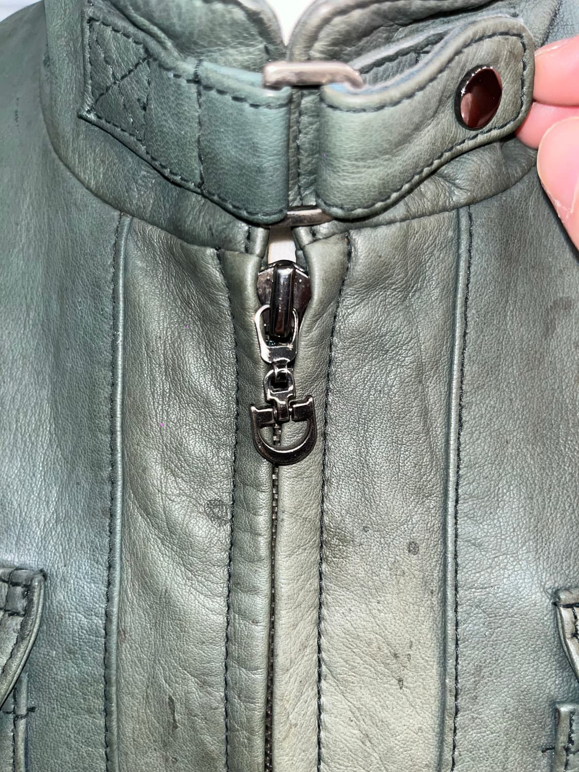 Japanese vintage green leather jacket 상품이미지9