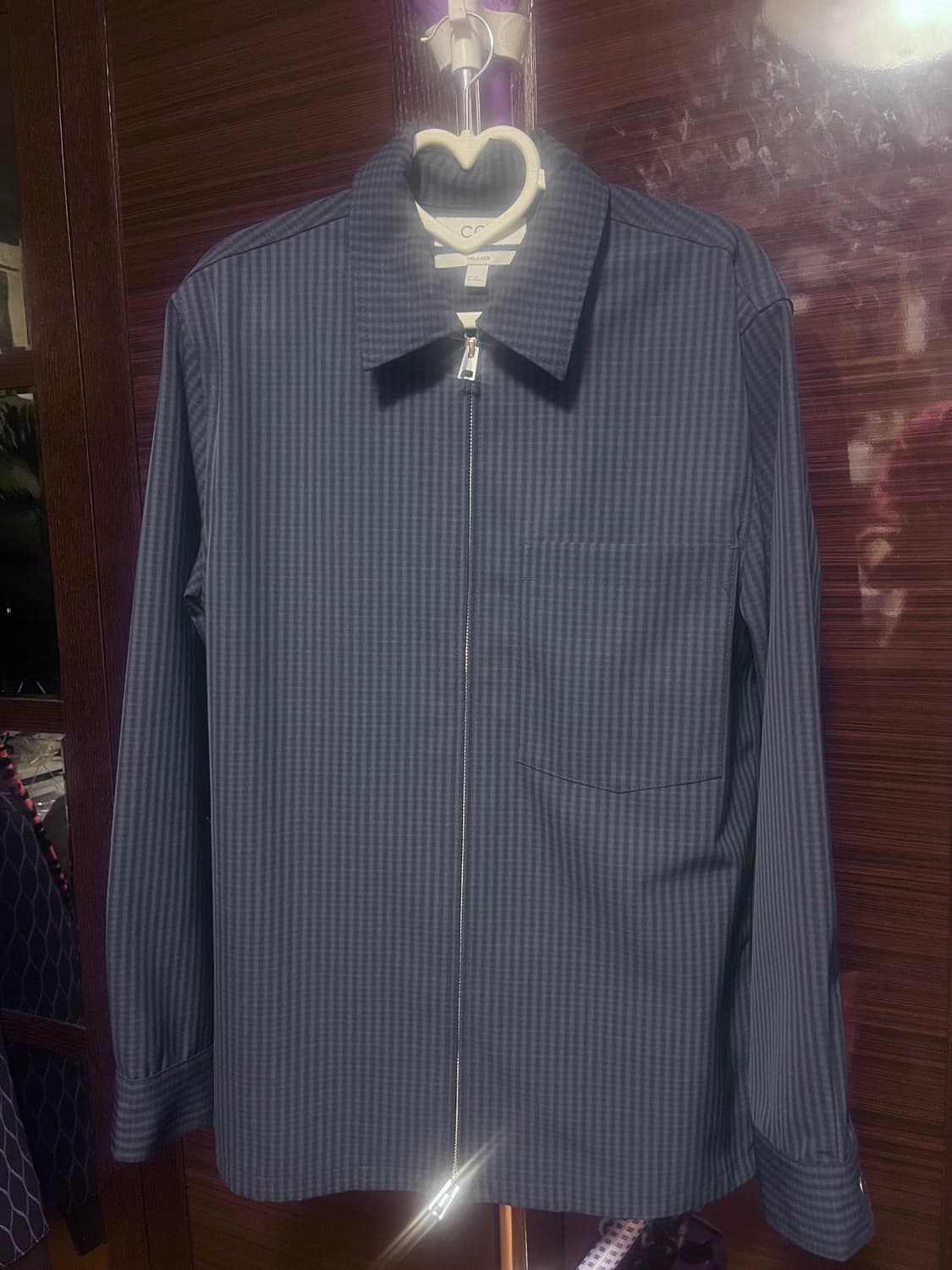 [남성XS]COS 코스 릴렉스드핏 네이비 체크패턴 자켓 상품이미지1