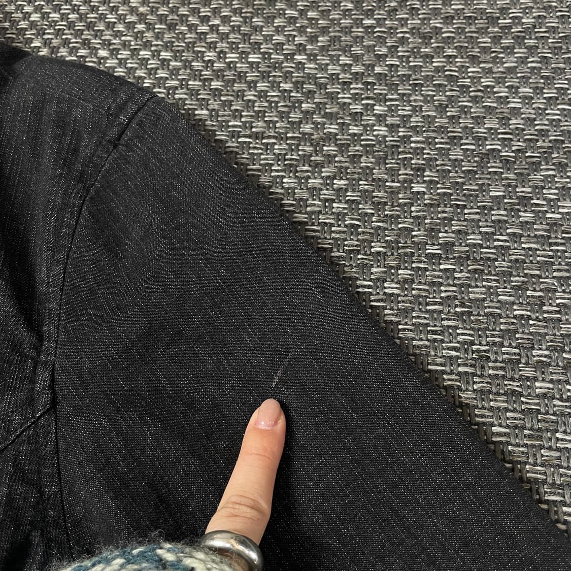 M-proudly 블랙 프릴 포인트 데님 자켓 LL 상품이미지6