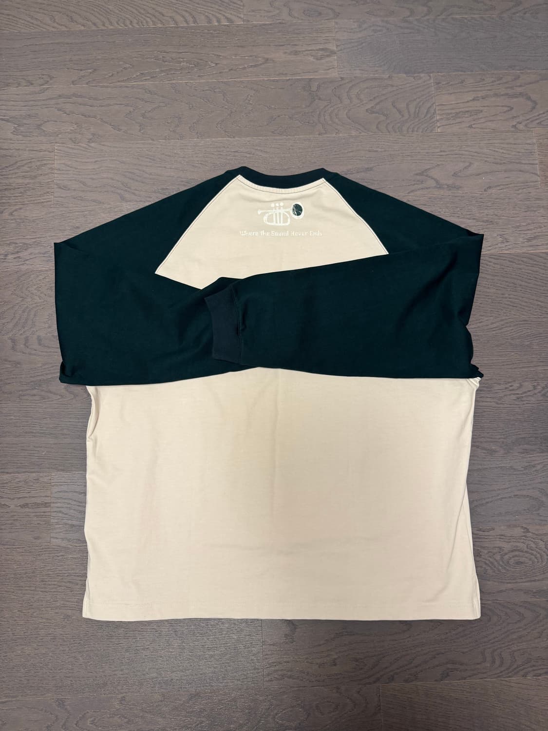 솔리드옴므 베이지 그린 그래픽 레글런 티셔츠 상품이미지3