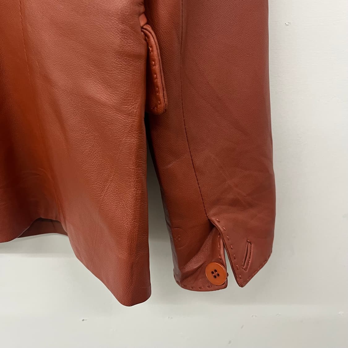 발망 버건디 가죽 자켓 여m 상품이미지7