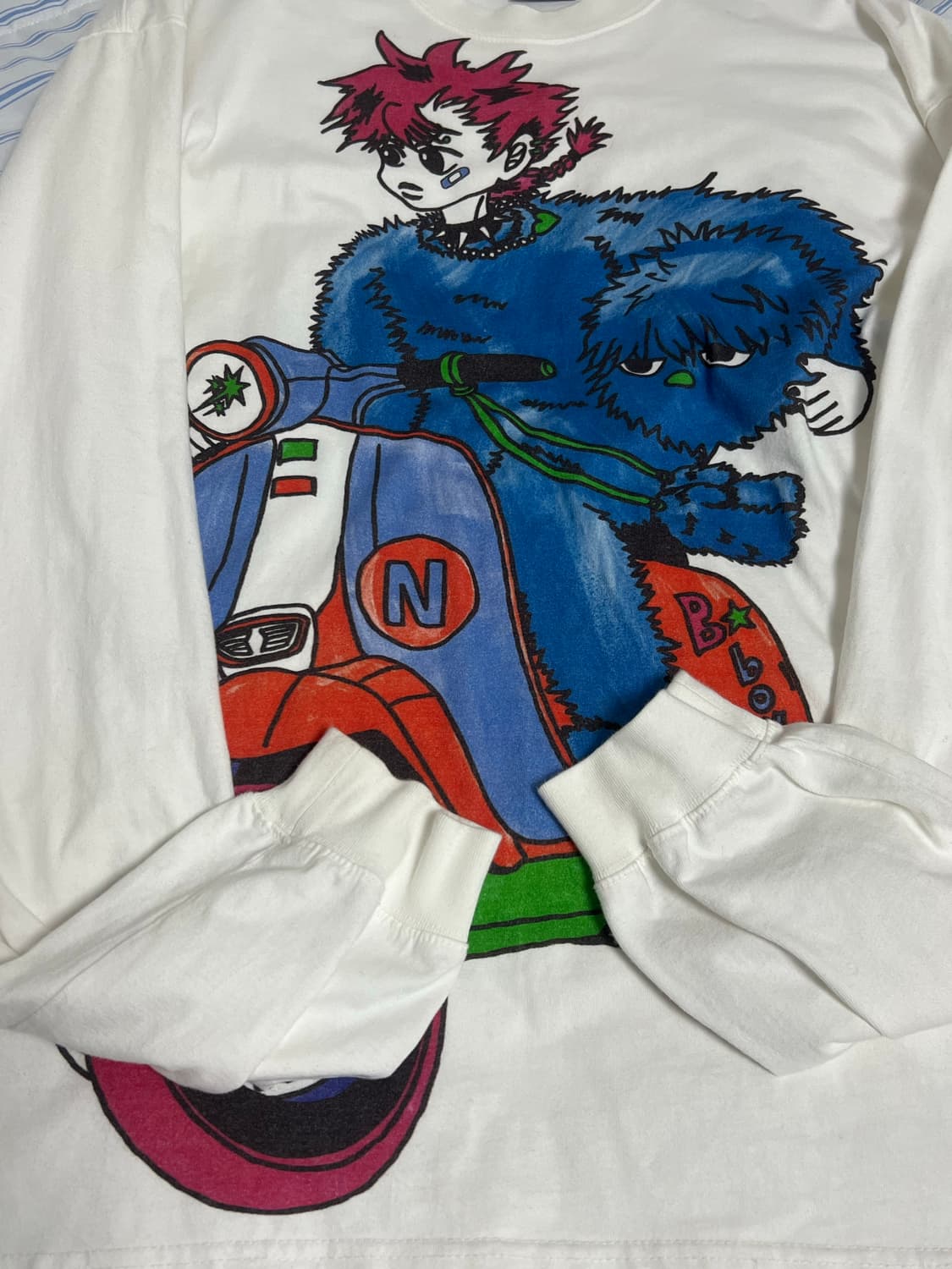 나이스고스트클럽 모토사이클 블루보이 빅빅 티셔츠 롱슬리브 긴팔티 M 상품이미지2