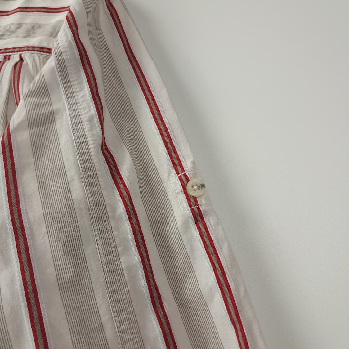 CK382 XL 팀버랜드 00s 레드 스트라이프 롤업 셔츠 남방 상품이미지6