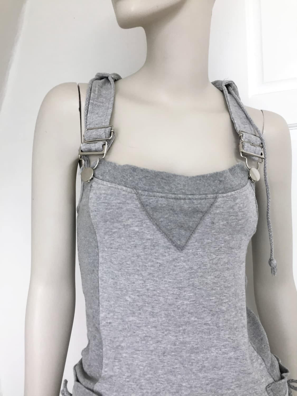 Gray suspenders hoodie dress 상품이미지5