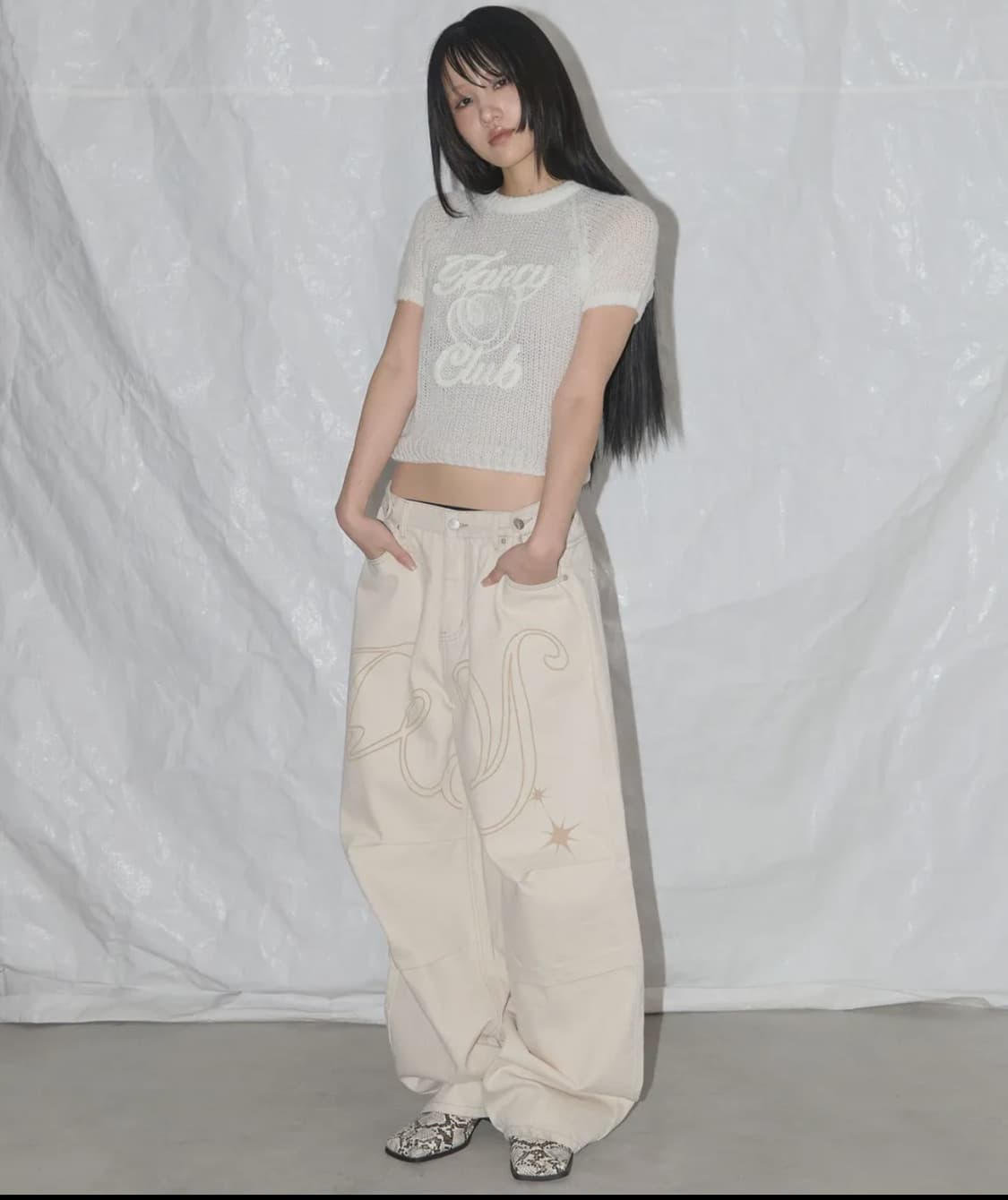 팬시클럽 엔젤 빈티지 워싱 핀턱팬츠 (IVORY) 상품이미지3