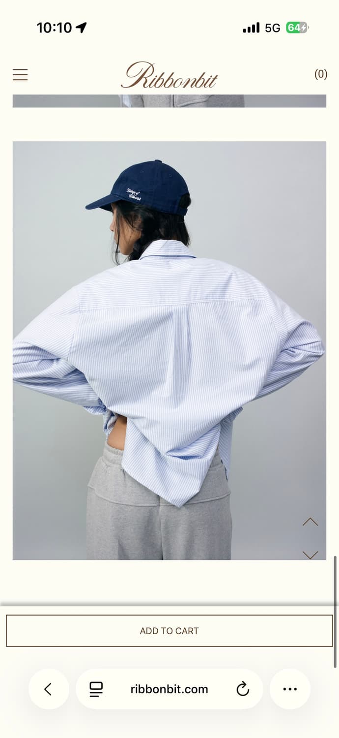 리본빛 옥스퍼드 스트라이프 셔츠 블루 새상품 상품이미지2