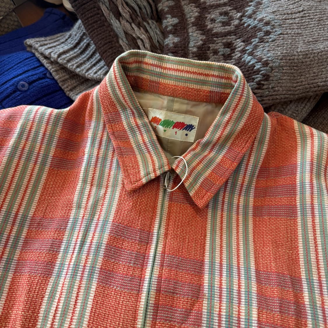 미스터 빌드 유니크 패턴 에스닉 코튼 크롭 자켓 M L XL 상품이미지3