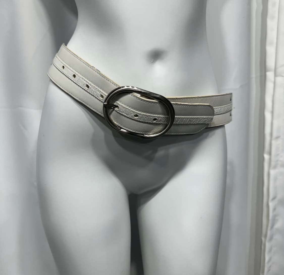 화이트 레더벨트 상품이미지1