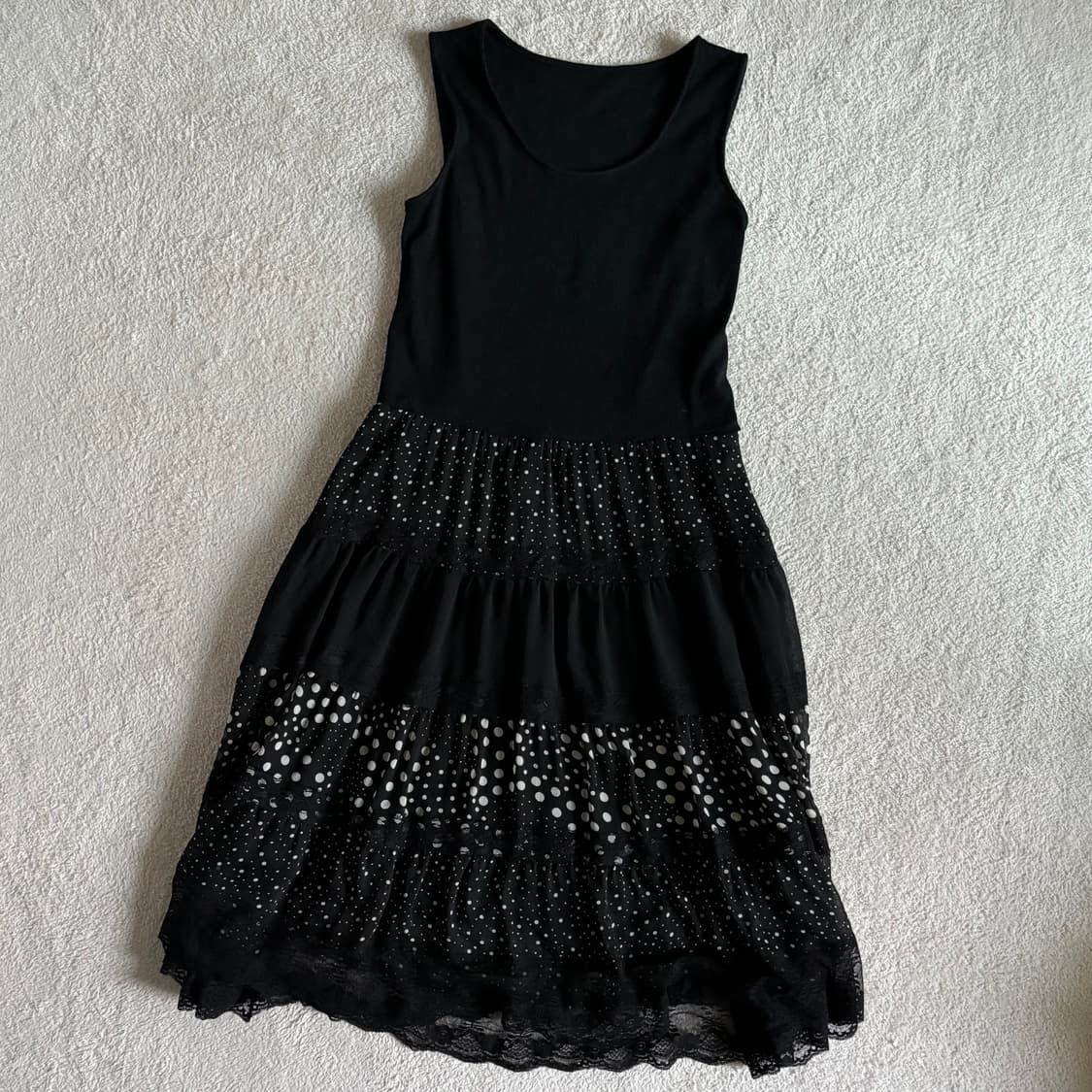 일본빈티지 블랙 도트 나시 원피스 상품이미지1