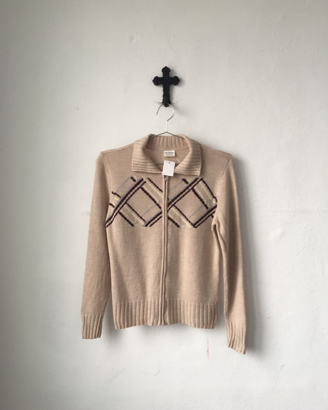 Pattern knit zip up 상품이미지1