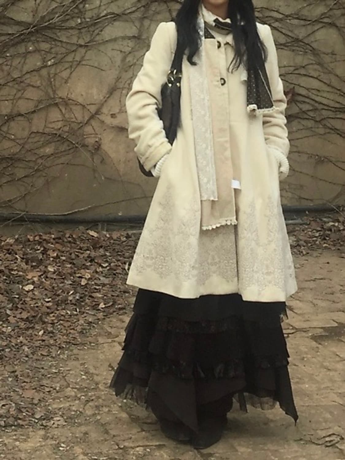 엑시즈팜 자수 아이보리 레이스코트 달천깔 갸루 세실맥비 리즈리사 상품이미지1