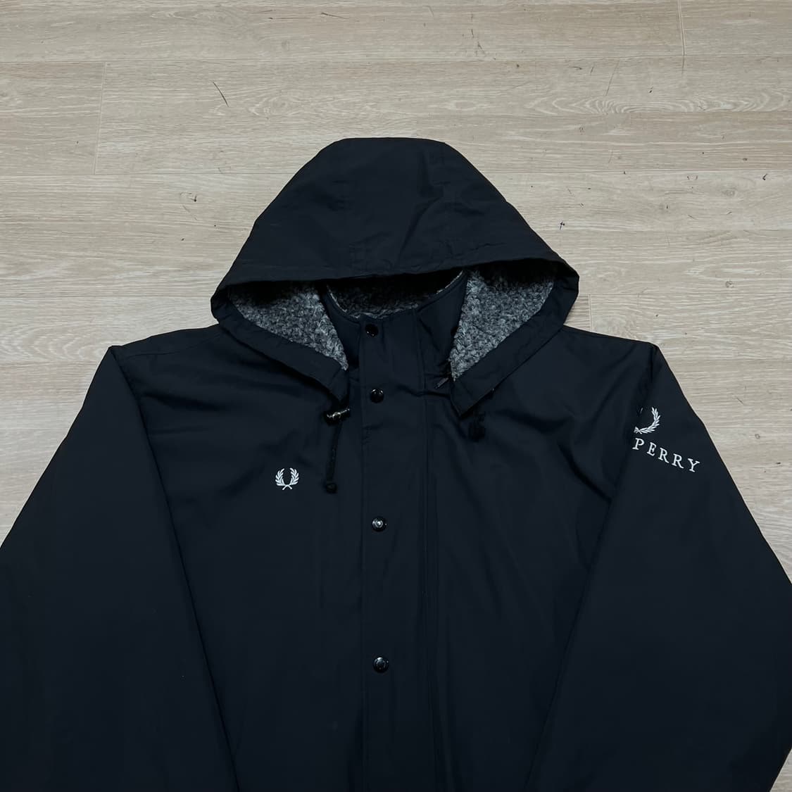 프레드페리 이너플리스 안감 후드 롱 바람막이 파카 [블랙] M/95 상품이미지2