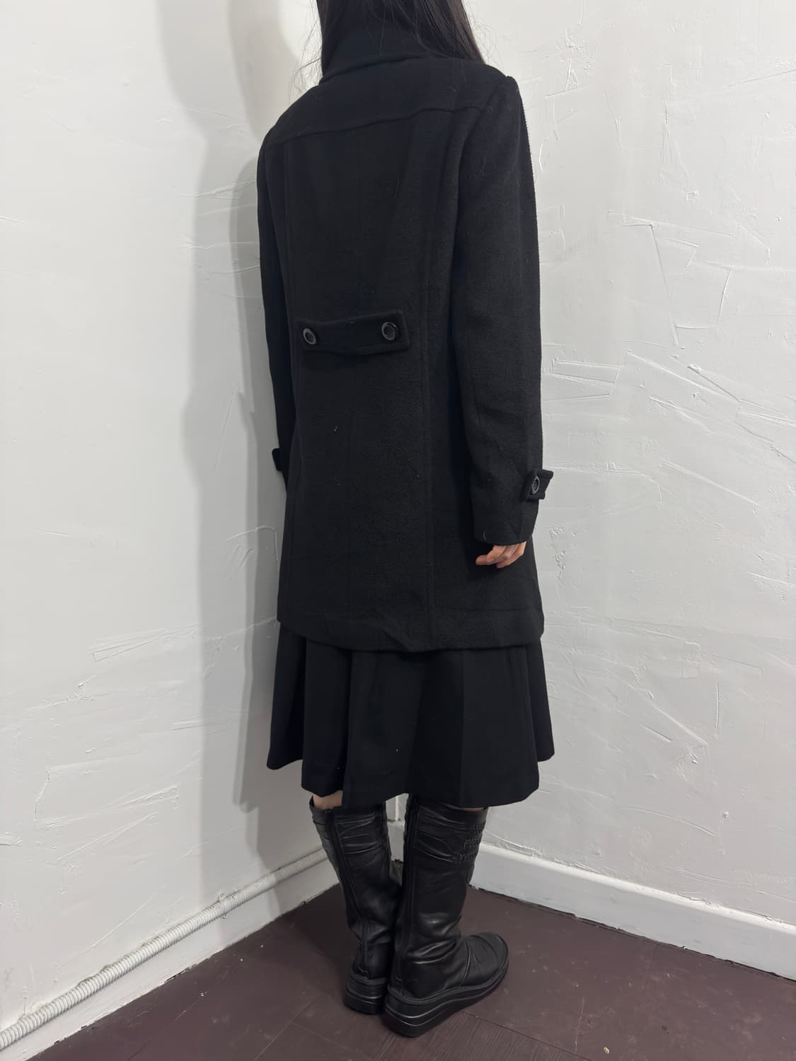 persodea black button coat 상품이미지5
