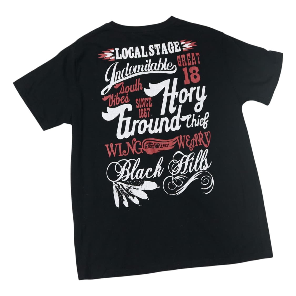 키스톤 빈티지 웨스턴 타이포그래피 블랙 반팔 티셔츠 상품이미지1