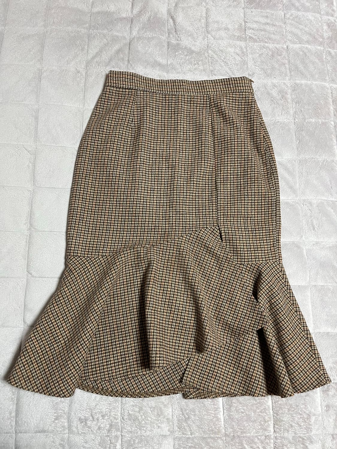 (구매가 8만원) 머메이드 슬릿 체크 모직울스커트 상품이미지1