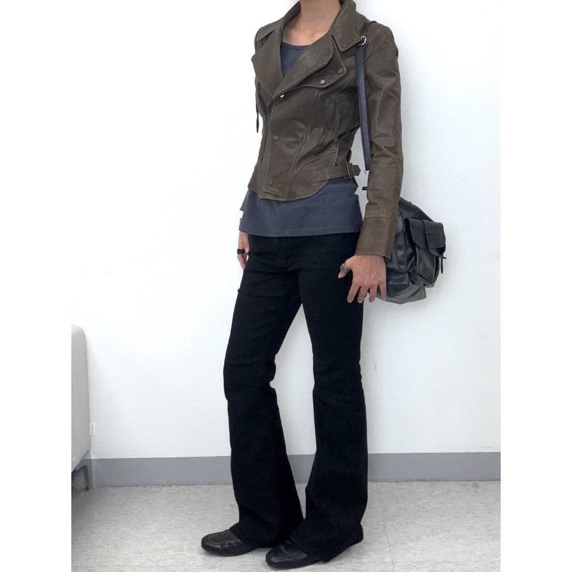 빈티지 네이비 차콜 슬리브 상품이미지3