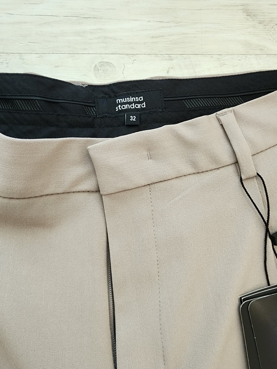 (새상품)무신사 스탠다드 라이트베이지 와이드 슬랙스 32인치 세미 벌룬핏 상품이미지5