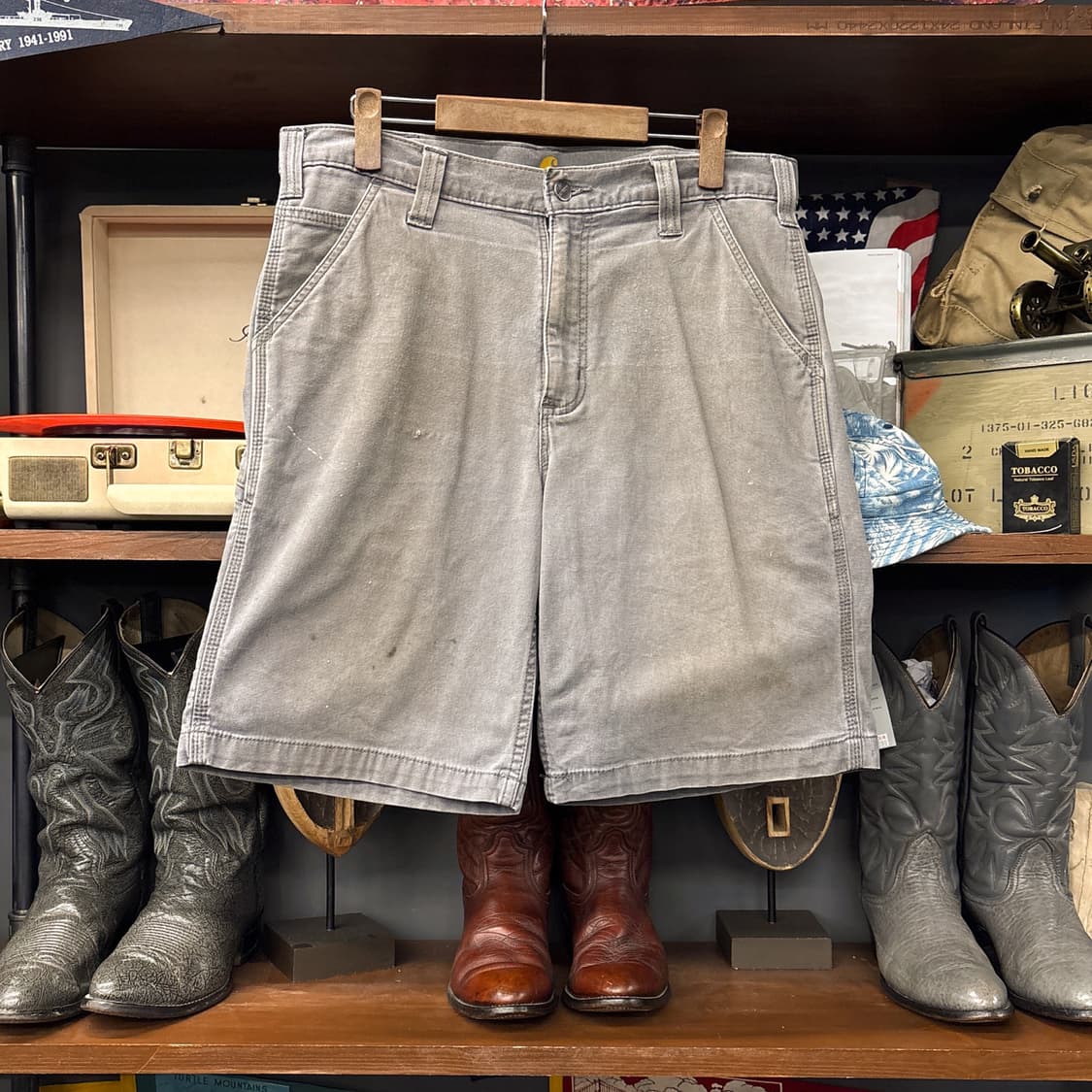 칼하트 덕캔버스 릴렉스핏 페이디드 카펜터 하프팬츠 N1259 상품이미지1