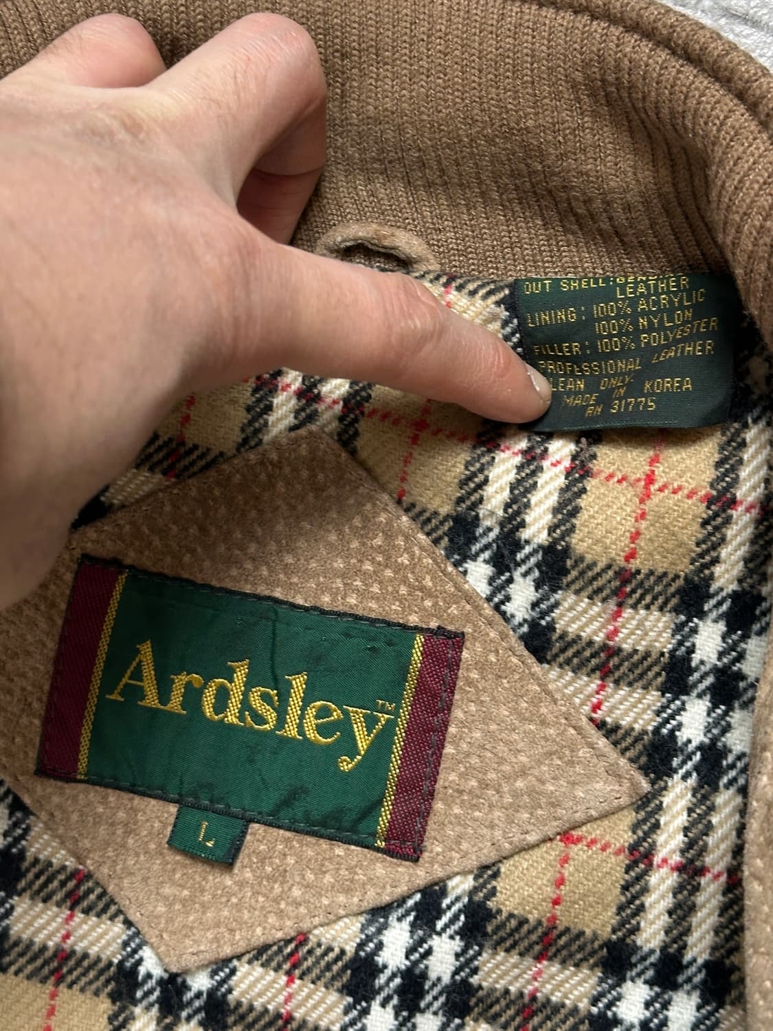 90's 피그스킨 스웨이드 봄버 자켓 상품이미지8