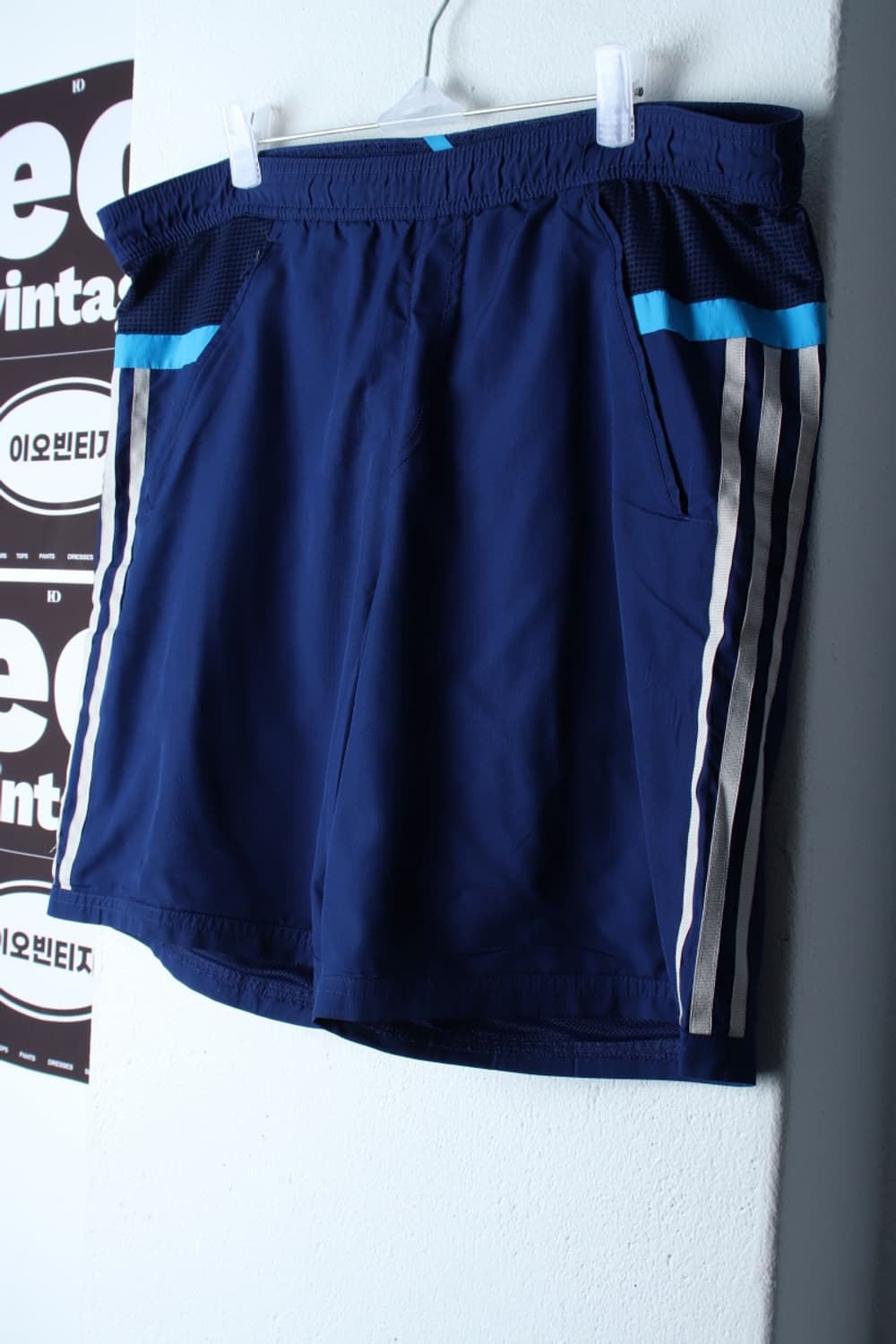 (L-XL) 아디다스 반바지 팬츠 사용감 축구 밴딩 네이비-P9855 상품이미지1