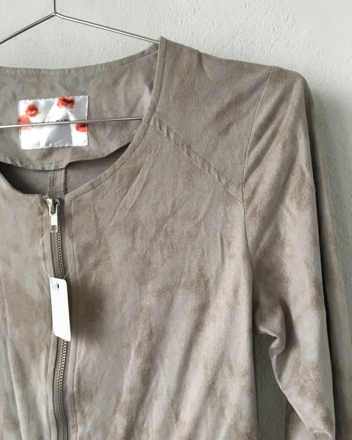 Grunge printing fake suede zip up 상품이미지4