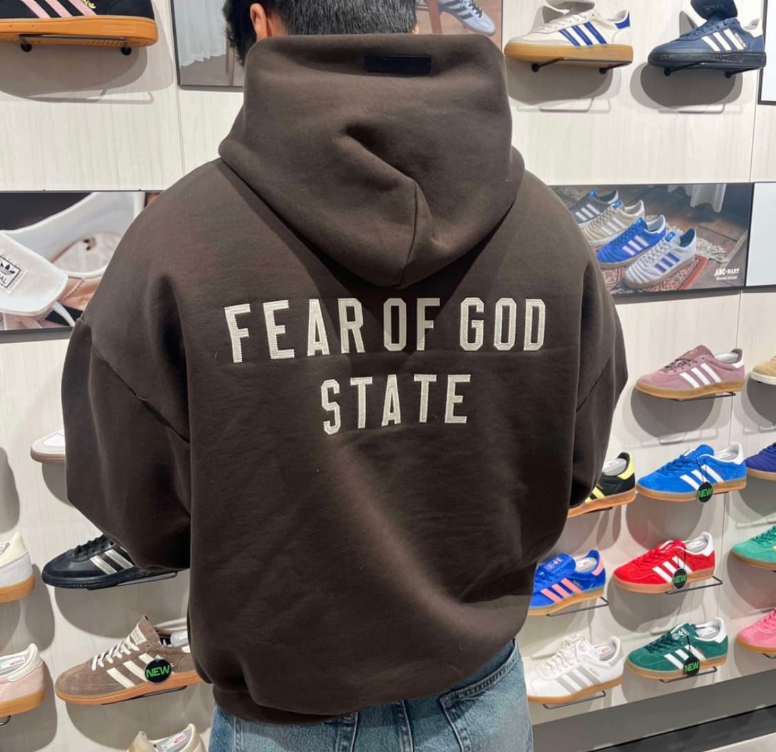 (M) 피어오브갓 에센셜 헤비 플리스 후드 집업 브라운 상품이미지1