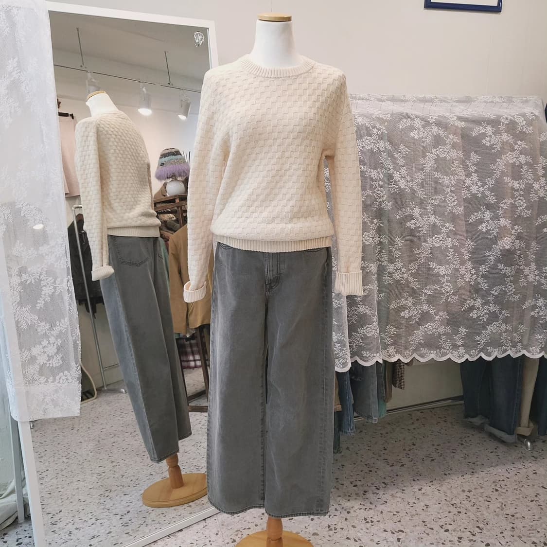 GU 빈티지 그레이 배럴팬츠 상품이미지7