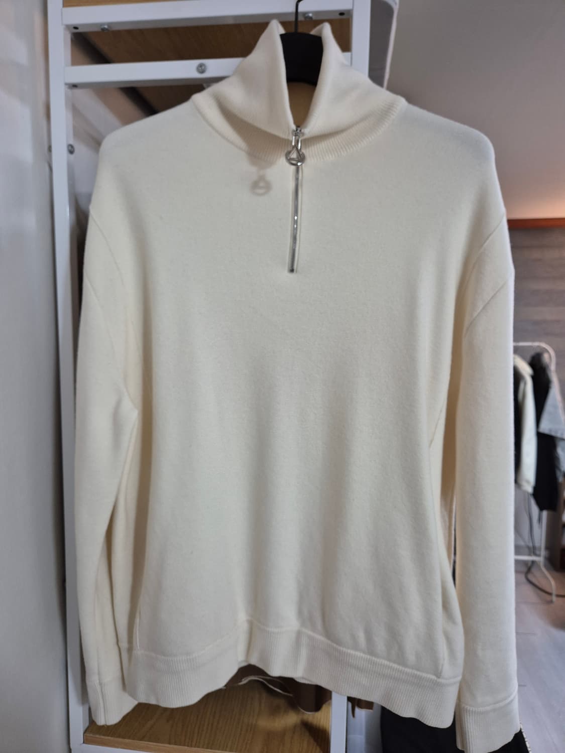 솔리드옴므 하프집업 카라 울 니트 50 아이보리 상품이미지2