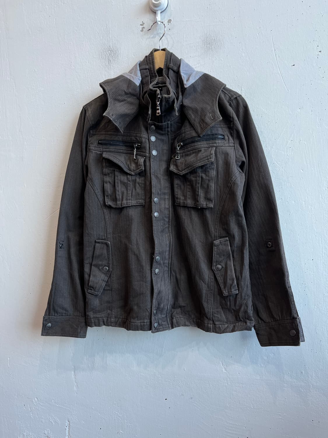 semantic design 헤링본 집업 자켓 상품이미지1