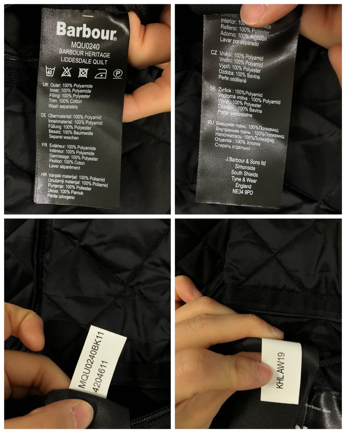 바버 Barbour 코듀로이 퀼팅 헤리티지 리스테일 자켓 _ 블랙 S 상품이미지9