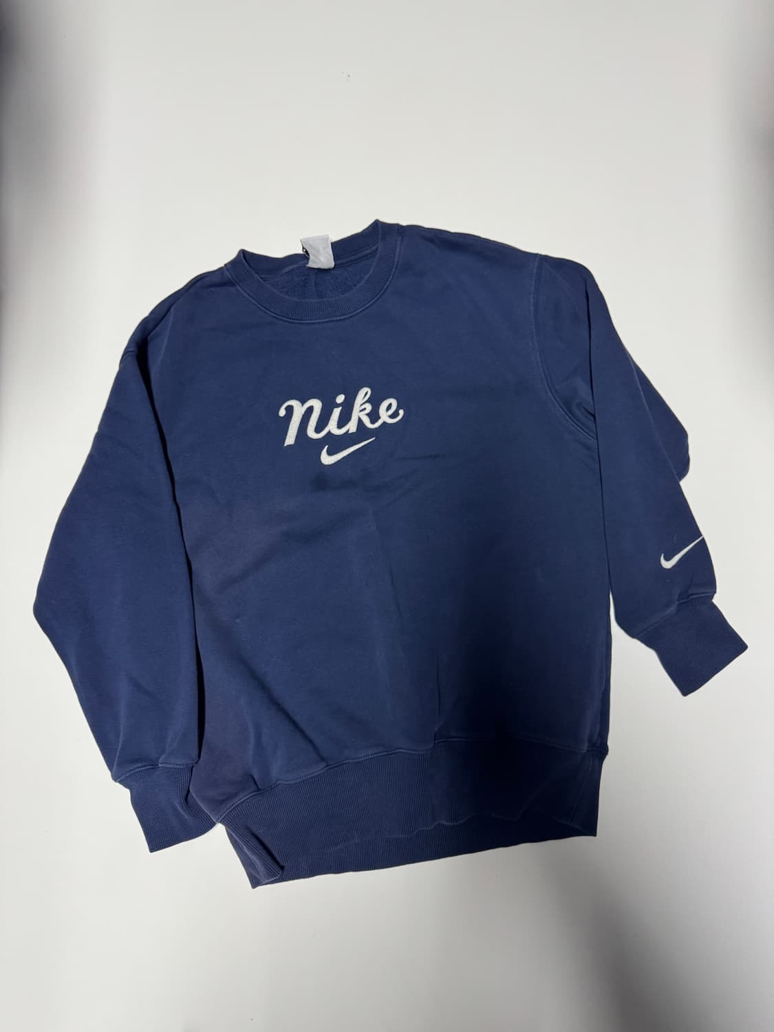 여성 나이키 기모 오버핏 맨투맨 22년도 트레이닝 세트 S 네이비 상품이미지2