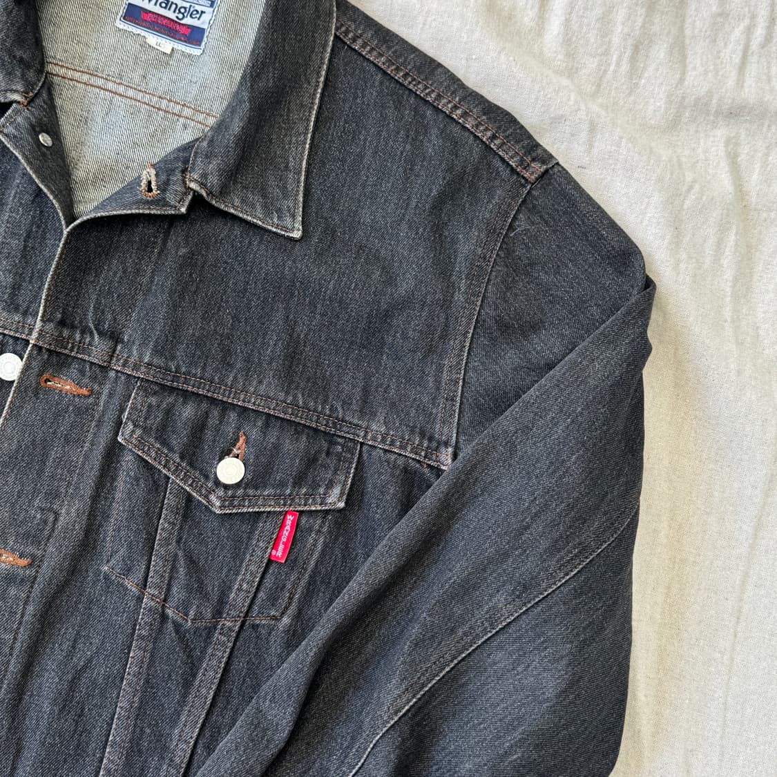 랭글러 90s 재팬 흑청 데님 자켓 XXL 상품이미지2