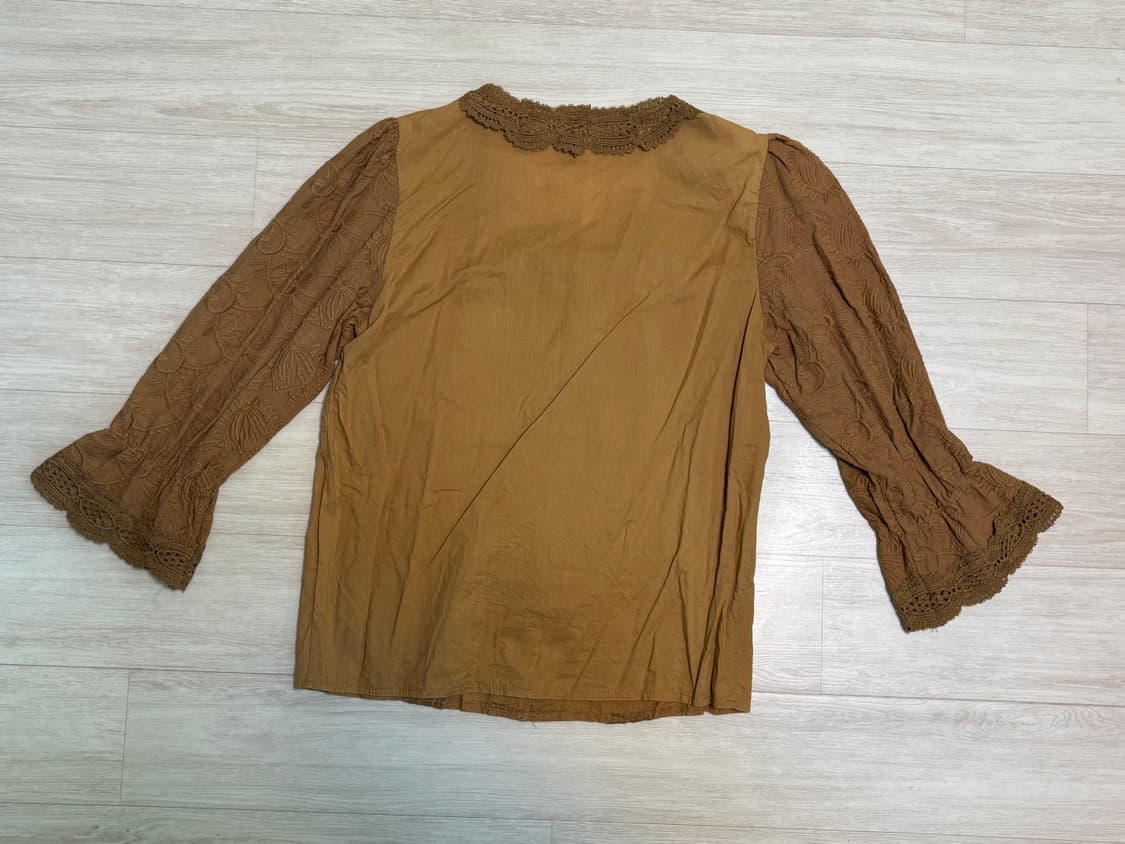 브라운 프릴 블라우스 상품이미지2