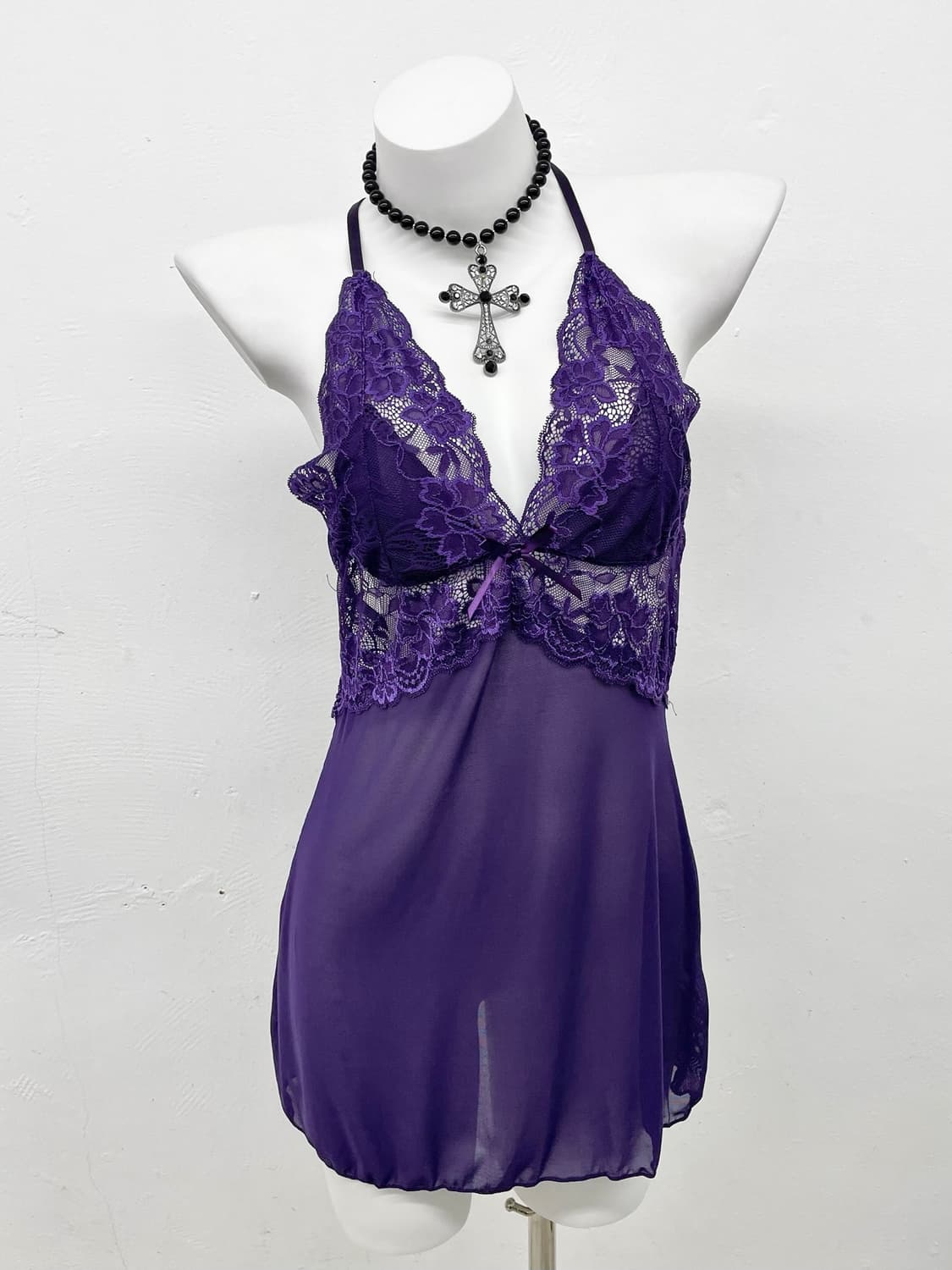 퍼플 레이스 메쉬 슬립 상품이미지1