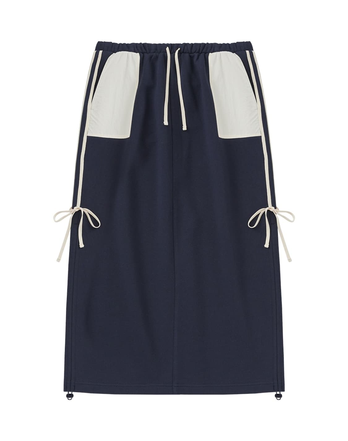 미착용) 널디 x 씨씨더블유씨 트레이닝 롱스커트 네이비 상품이미지3