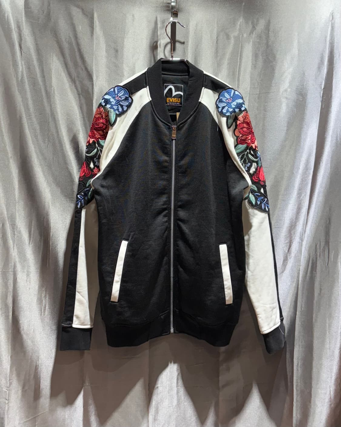 L 에비수 사이드 플라워 자수 배색 스카잔 상품이미지3