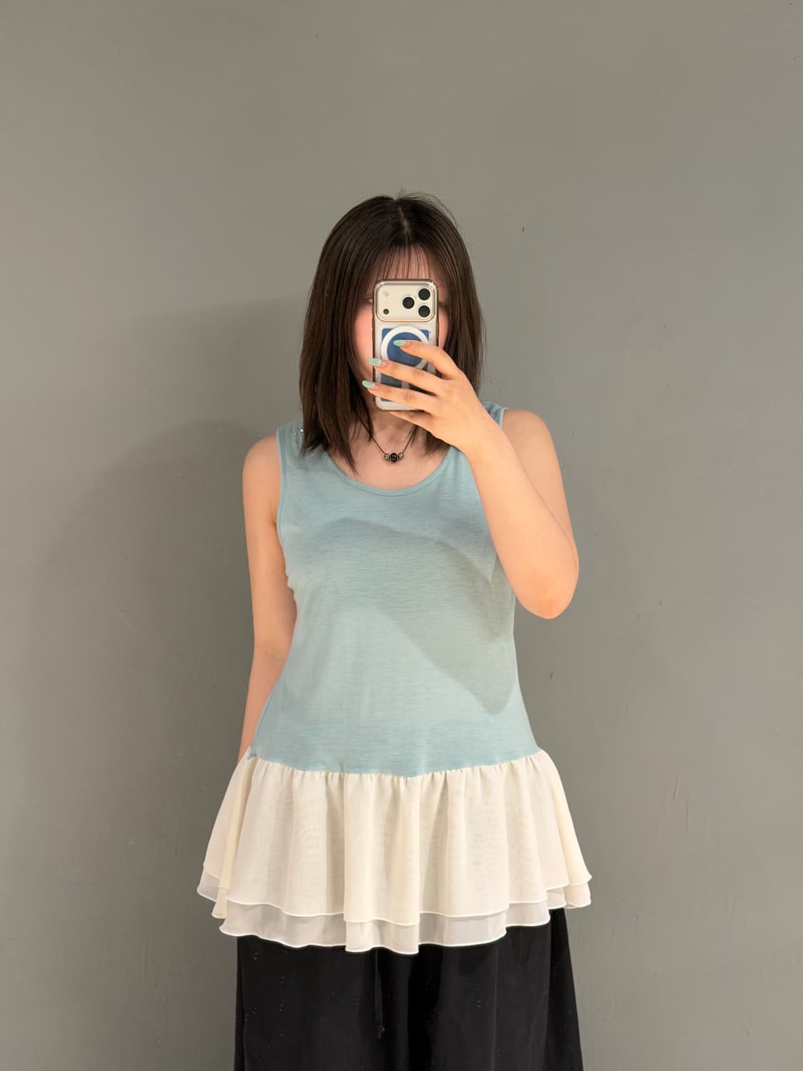 soft mint frill layered sleeveless 상품이미지2