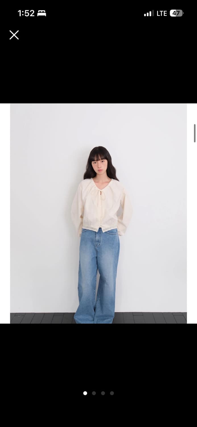 모의 안나 레이스 블라우스 크림 상품이미지2