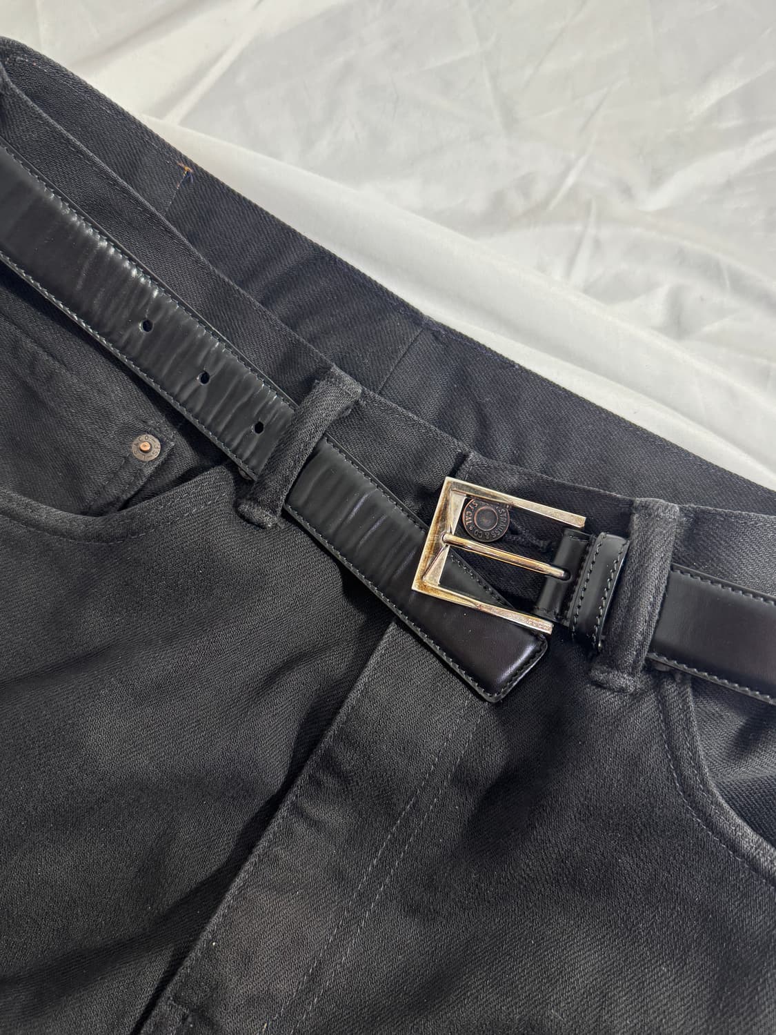 Gucci GG 인터로킹 패턴 레더 벨트 상품이미지3
