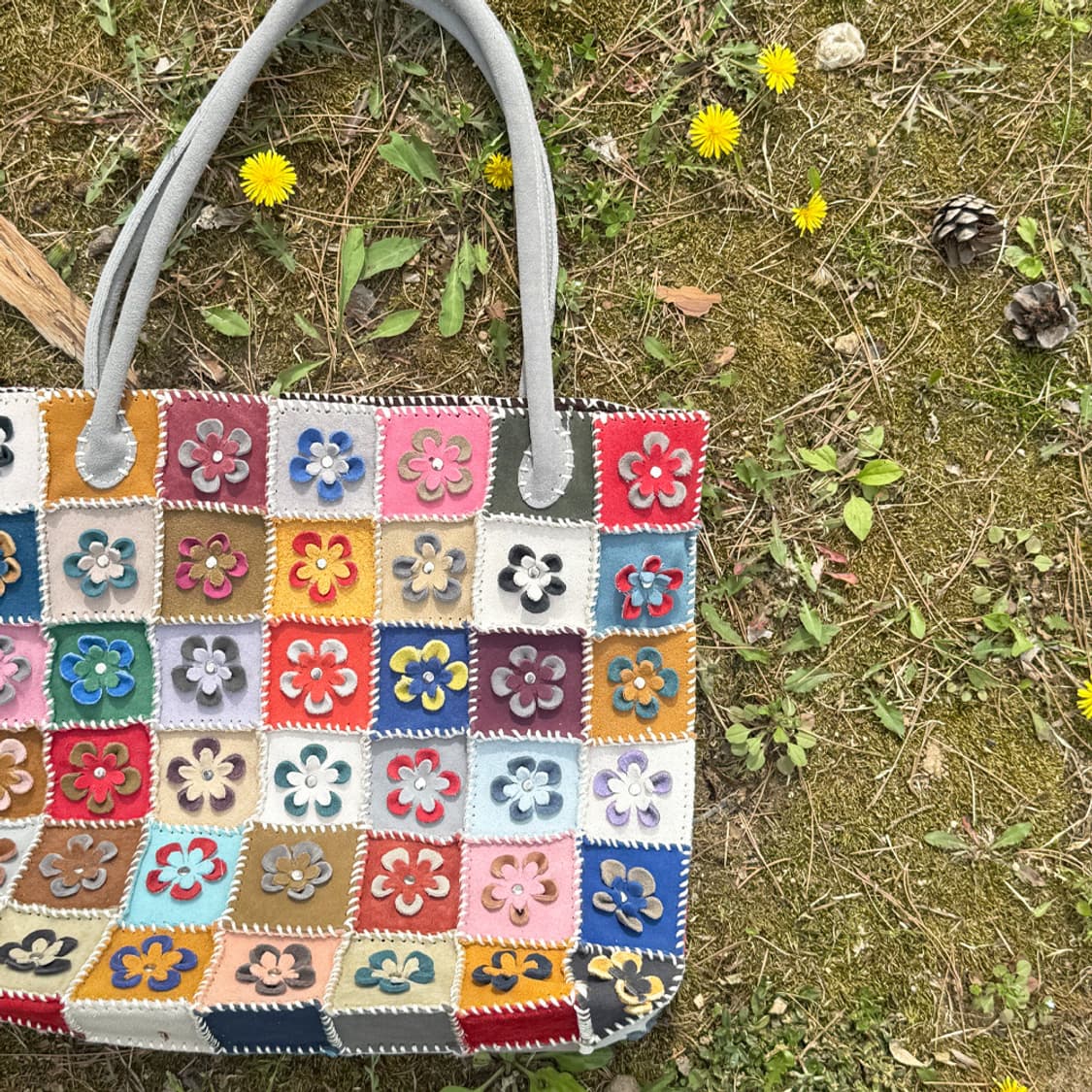 동글꽃 패치워크 스웨이드 가방 상품이미지6