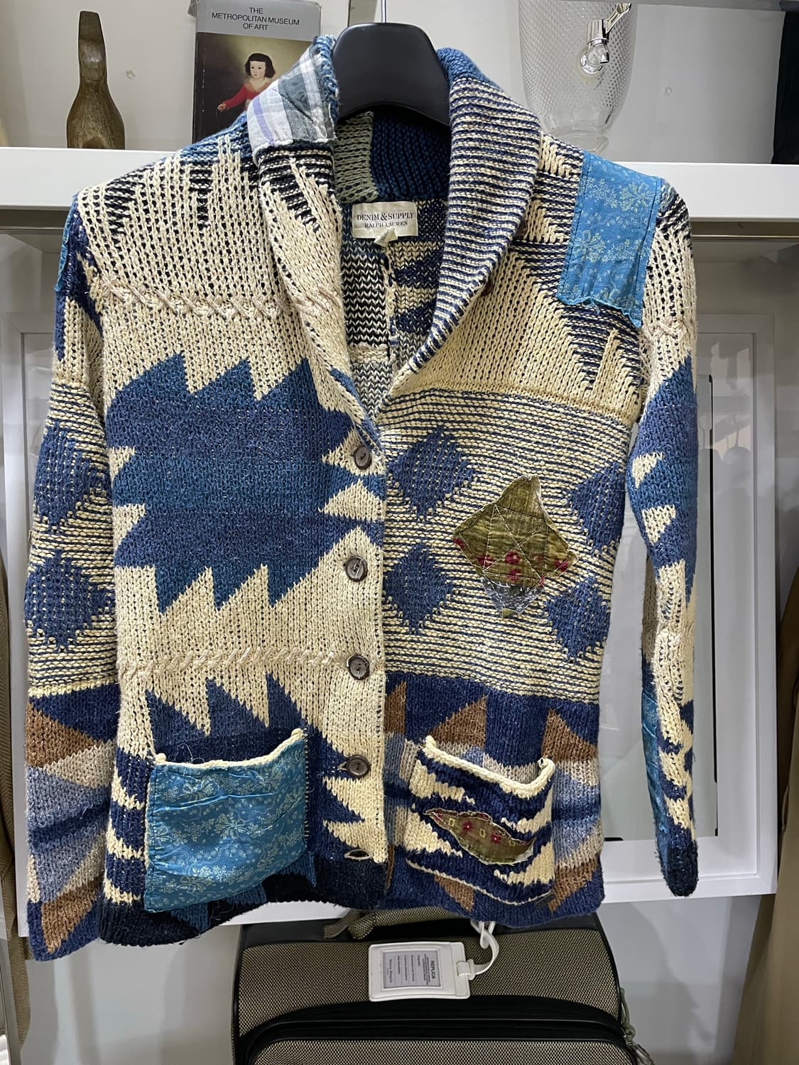 폴로(DS)/네이비패치 니트가디건(S) 상품이미지1