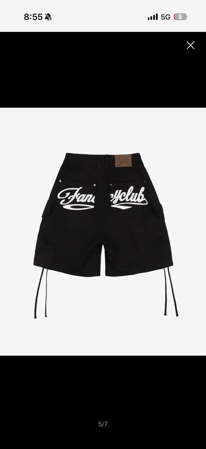 팬시클럽 카고 레터링 버뮤다 팬츠 (BLACK) 상품이미지1
