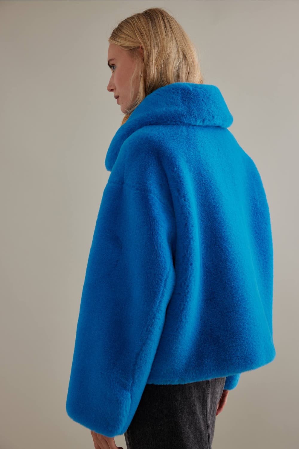 jakke 블루 퍼 자켓 M 상품이미지3