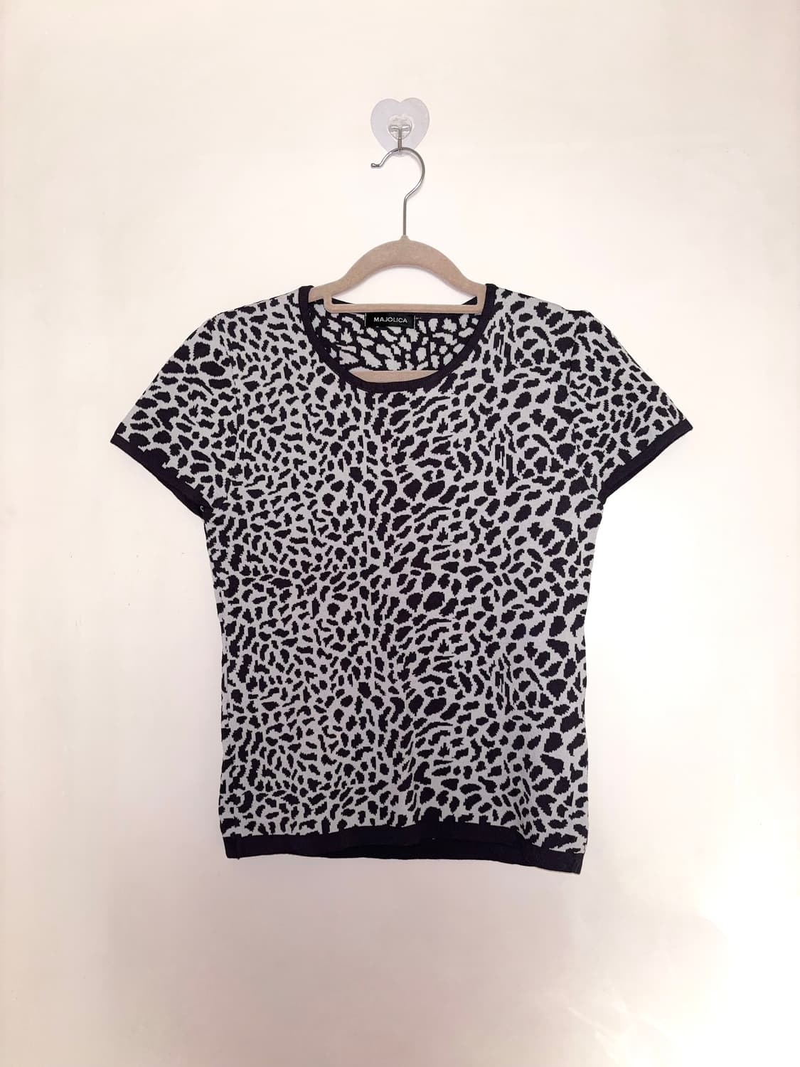 오네갸루 블랙 레오파드 니트탑 (착샷o) 상품이미지5