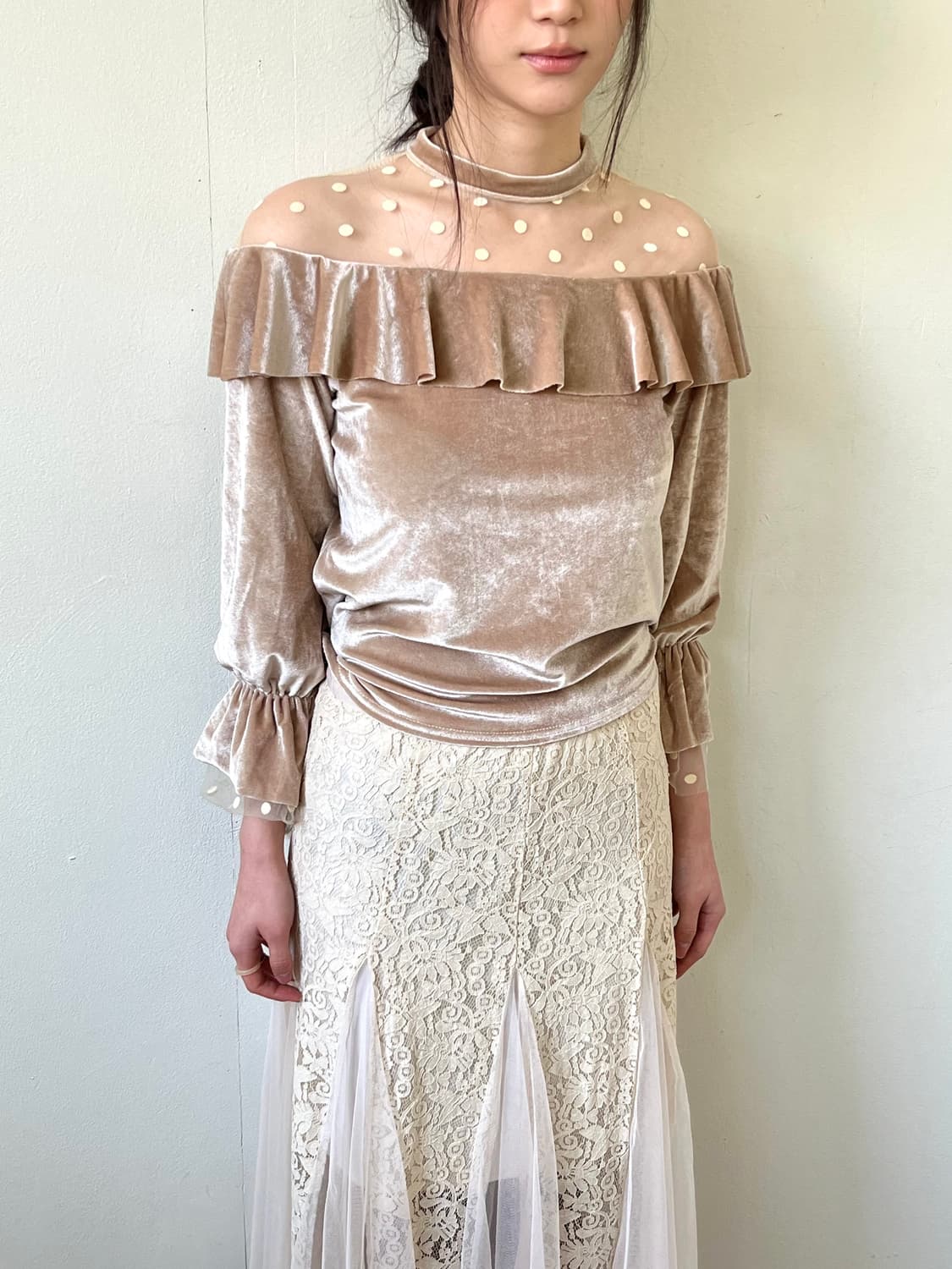 ready me go 벨벳 블라우스 상품이미지3