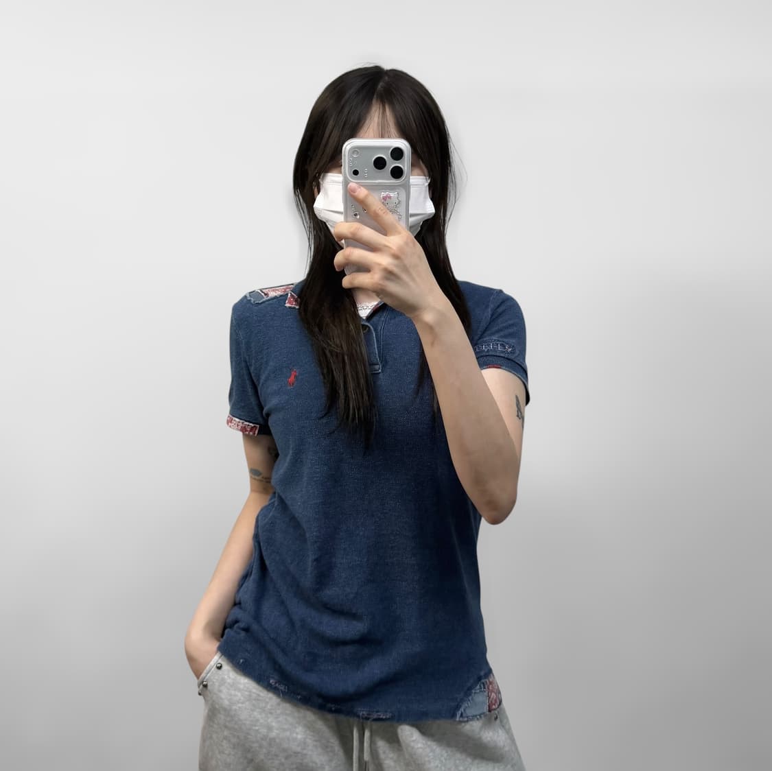 폴로 랄프로렌 포니 자수 카라티 데님블루 상품이미지1