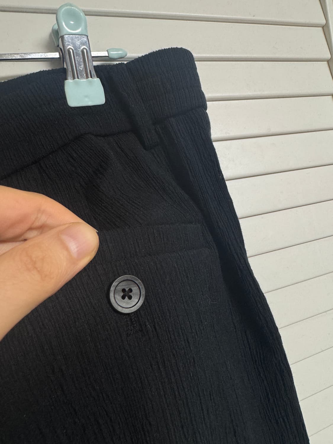 커스텀멜로우 시어서커 와이드 팬츠 블랙 78 30~32 상품이미지2