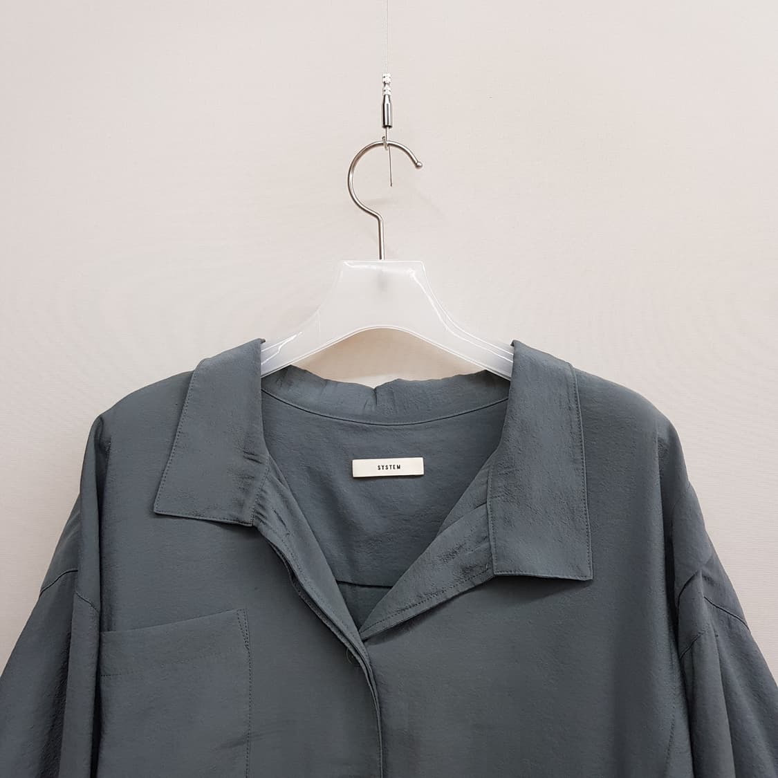 한섬 시스템 오픈카라 셔츠형 원피스 88-98-165사이즈 상품이미지2